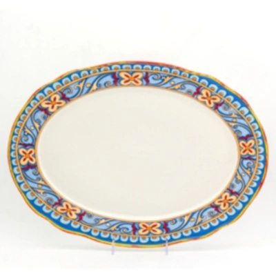 Shop Euro Ceramica Duomo Oval Platter In Multicolor