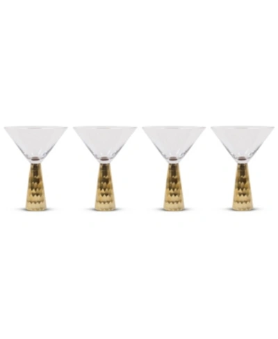 Shop 8 Oak Lane Hammered Martini Glass Set Of 4 In Multi