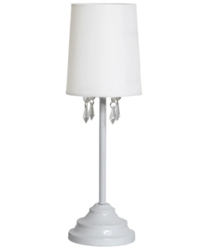 Shop All The Rages Simple Designs Table Lamp With Fabric Shade And Hanging Acrylic Beads In White
