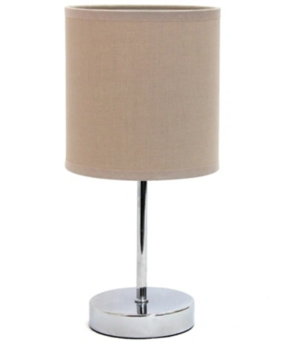 Shop All The Rages Simple Designs Chrome Mini Basic Table Lamp With Fabric Shade In Gray