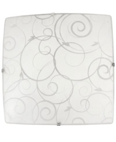 Shop All The Rages Simple Designs Square Flush Mount Ceiling Light With Scroll Swirl Design In White