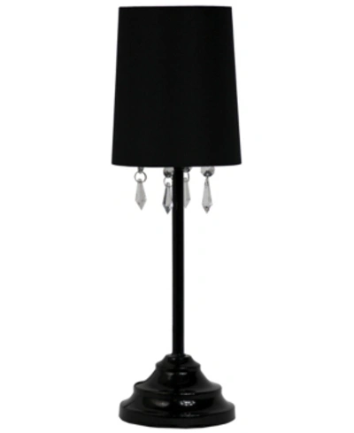 Shop All The Rages Simple Designs Table Lamp With Fabric Shade And Hanging Acrylic Beads In Black