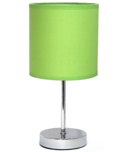 Shop All The Rages Simple Designs Chrome Mini Basic Table Lamp With Fabric Shade In Green