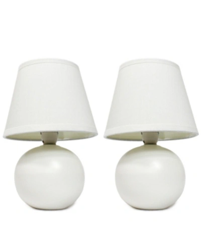 Shop All The Rages Simple Designs Mini Ceramic Globe Table Lamp 2 Pack Set In Off-white