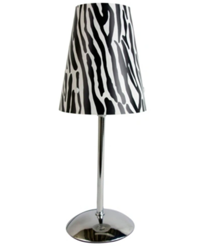 Shop All The Rages Limelight's Mini Silver Table Lamp With Plastic Printed Shade In Black