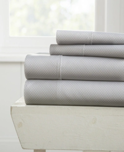 Shop Ienjoy Home The Boho & Beyond Premium Ultra Soft Pattern 4 Piece Bed Sheet Set By Home Collection In Grey Hearts