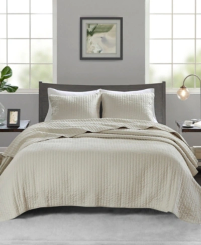Madison Park Keaton Quilted 3-pc. Quilt Set, King/california King In Khaki