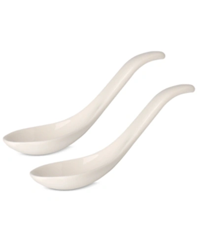 Shop Villeroy & Boch Soup Passion 2-pc. Asia Spoon Set In White