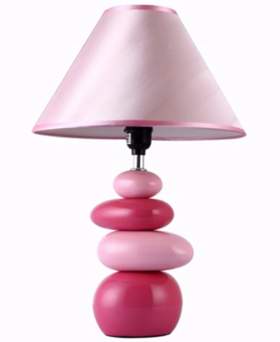 Shop All The Rages Simple Designs Shades Of Pink Ceramic Stone Table Lamp