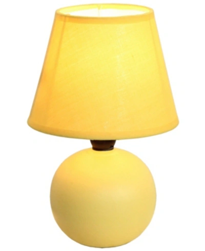 Shop All The Rages Simple Designs Mini Ceramic Globe Table Lamp In Yellow