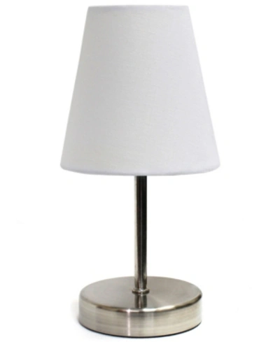 Shop All The Rages Simple Designs Sand Nickel Mini Basic Table Lamp With Fabric Shade In White