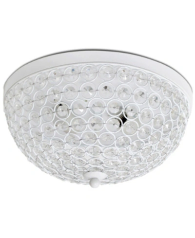 Shop All The Rages Elegant Designs 2 Light Elipse Crystal Flush Mount Ceiling Light In White