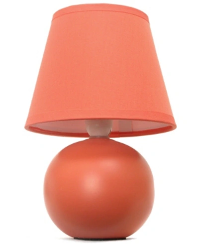 Shop All The Rages Simple Designs Mini Ceramic Globe Table Lamp In Orange