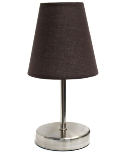Shop All The Rages Simple Designs Sand Nickel Mini Basic Table Lamp With Fabric Shade In Brown