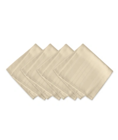 Elrene Denley Stripe Set Of 4 Napkins In Ivory