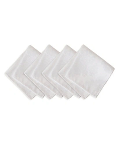 Elrene Denley Stripe Set Of 4 Napkins In White