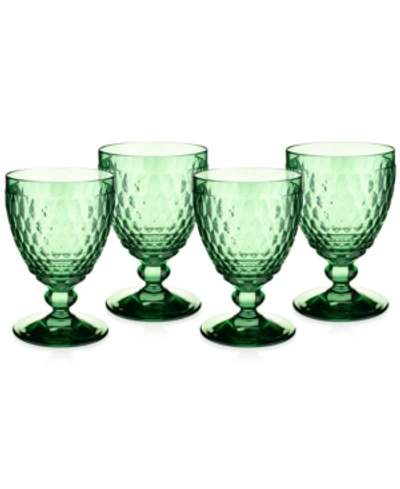 Shop Villeroy & Boch Boston Goblets, Set Of 4 In Green