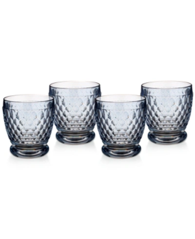 Shop Villeroy & Boch Boston Double Old Fashioned Glasses, Set Of 4 In Blue