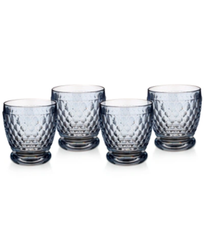 Villeroy & Boch Boston Double Old Fashioned Glasses, Set Of 4 In Blue