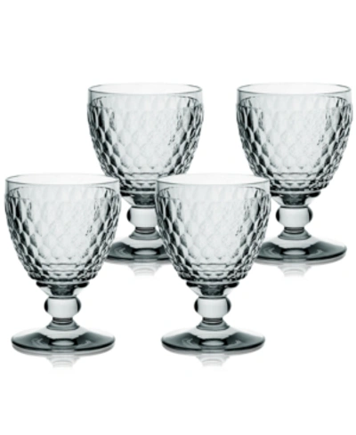 Villeroy & Boch 14 oz Boston Crystal Goblet, Set Of 4 In Smoke Gray