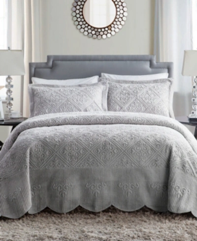 Shop Vcny Home Westland 2-pc. Twin Plush Bedspread Set In Grey