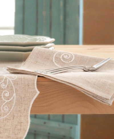 Lenox French Perle Embroidered Napkin, 19" X 19" In Lin