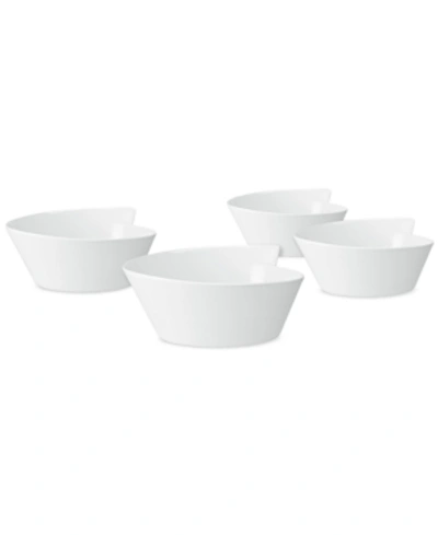 Villeroy & Boch New Wave Collection Round Rice Bowl Set, Set Of 4 In White