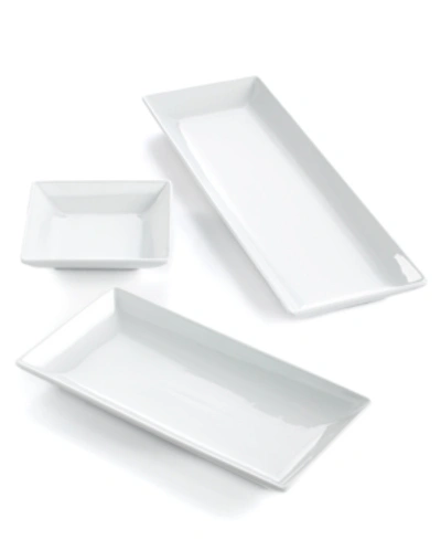 Shop The Cellar Whiteware Nested Serving Trays, Set Of 3, Created For Macy's