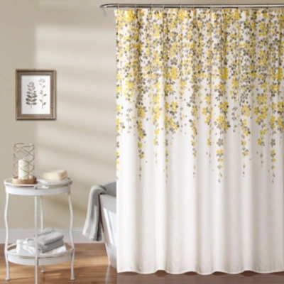 Lush Decor Weeping Flower Shower Curtain, 72" X 72" In Yellow