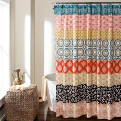 Lush Decor Bohemian Stripe Shower Curtain, 72" X 72" In Light Multi