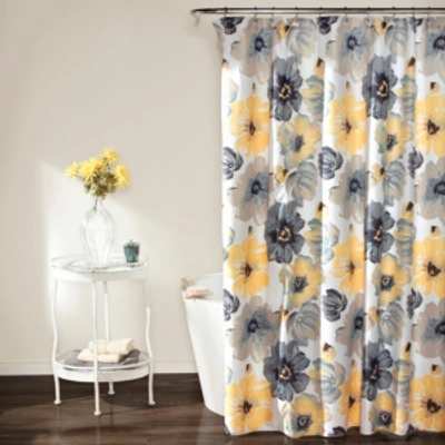 Lush Decor Leah Shower Curtain, 72" X 72" In Yellow