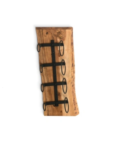 Shop Alaterre Furniture Alpine Natural Live Edge Wine Rack With Metal In Brown