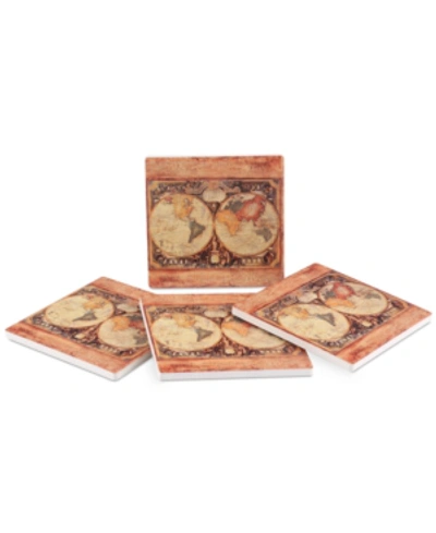 Shop Thirstystone Old Map 4-pc. Coaster Set In Multi