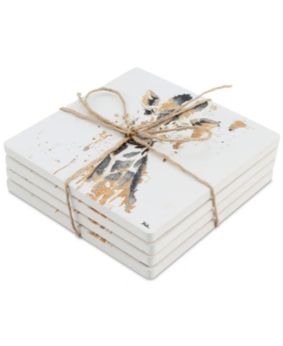 Shop Thirstystone Giraffe 4-pc. Occasions Coaster Set In Natural
