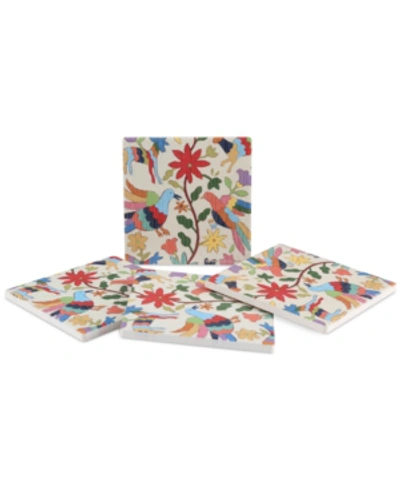Shop Thirstystone Otomi Embroidery 4-pc. Coaster Set In Multi