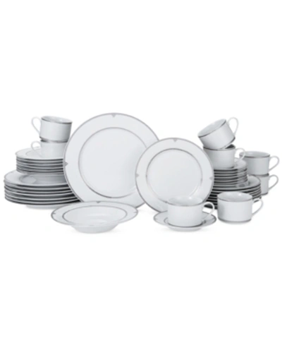 Shop Mikasa Porcelain 40-pc. Regent Bead Dinnerware Set, Service For 8 In Grey Group