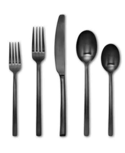 Cambridge Beacon Black Satin 20-piece Flatware Set, Service For 4 In Black