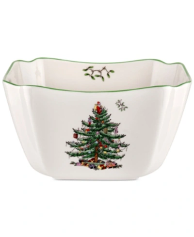 Spode Christmas Tree Small Square Bowl In Multi