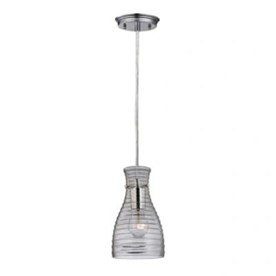 Elk Lighting Strata 1 Light Mini Pendant In Polished Chrome And Clear Glass In Chrome