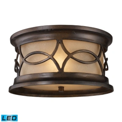 Shop Elk Lighting Burlington Gate 2-light Outdoor Flush Mount In Hazelnut Bronze