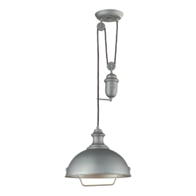 Elk Lighting Farmhouse 1-light Adjustable Pendant In Pewter