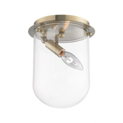 Elk Lighting Lightway 1 Light Flush In Antique Brass In Brass
