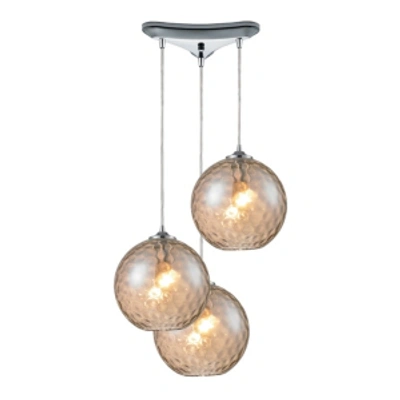 Elk Lighting Watersphere 3-light Pendant In Polished Chrome In Chrome