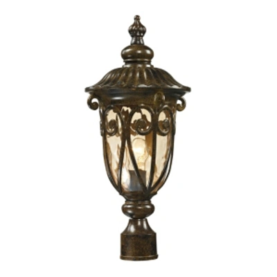 Elk Lighting Logansport Collection 1 Light Outdoor Post Light In Hazelnut Bronze In Bronze