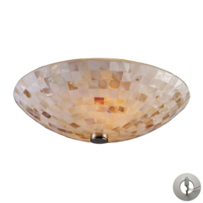 Elk Lighting Capri 2-light Semi-flush In Satin Nickel In Silver