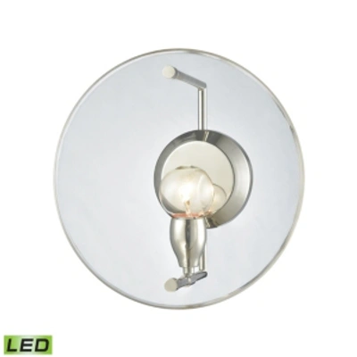 Elk Lighting Disco 1 Light Wall Sconce In Polished Nickel With Clear Acrylic Panel In Silver