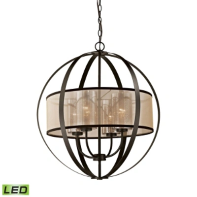 Elk Lighting Diffusion 4 Light Chandelier In Oil Rubbed Bronze In Bronze