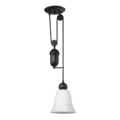 ELK LIGHTING FARMHOUSE 1-LIGHT ADJUSTABLE PENDANT IN OILED BRONZE 