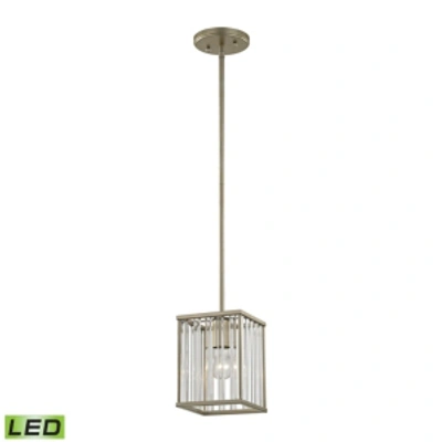 Elk Lighting Ridley 1 Light Pendant In Aged Silver With Oval Glass Rods In Silver