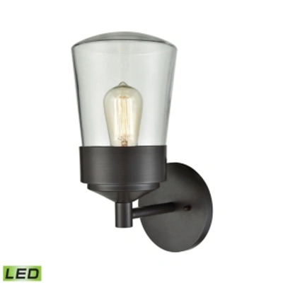 Shop Elk Lighting Mullen Gate 1 Light Outdoor Wall Sconce In Oil Rubbed Bronze With Clear Glass